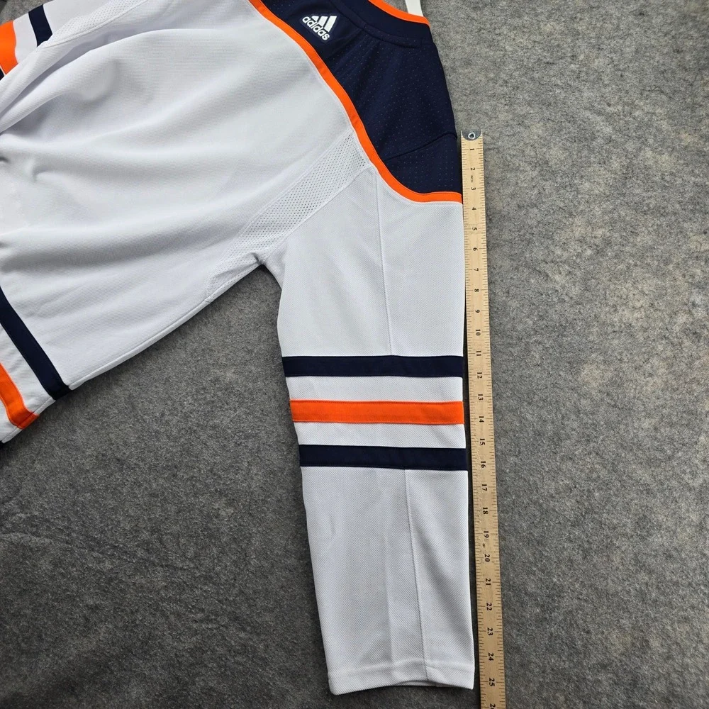 Adidas Edmonton Oilers NHL Jersey Mens 52 White Primegreen Hockey Fight Strap